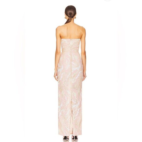 New Bronx and Banco Dahlia Strapless Maxi Dress in Blush Multi Pink - Picture 3 of 15